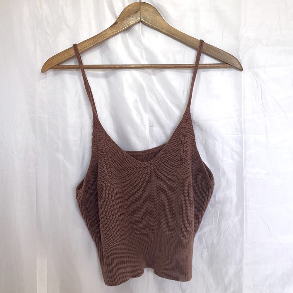 SHEIN Pink Brown Colored Cropped Tank Top